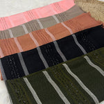 Textured Metallic Stripe - Taupe Grey