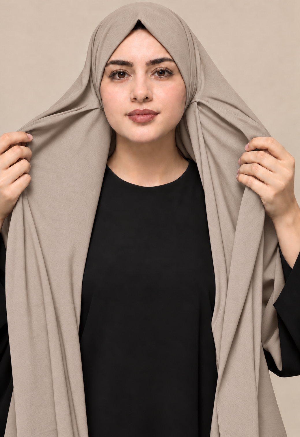 Tie-Back Bamboo Jersey Hijab | Beige