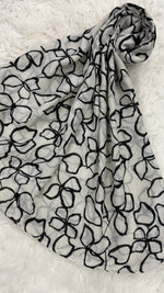 Monochrome Petals | Lawn Printed Hijab