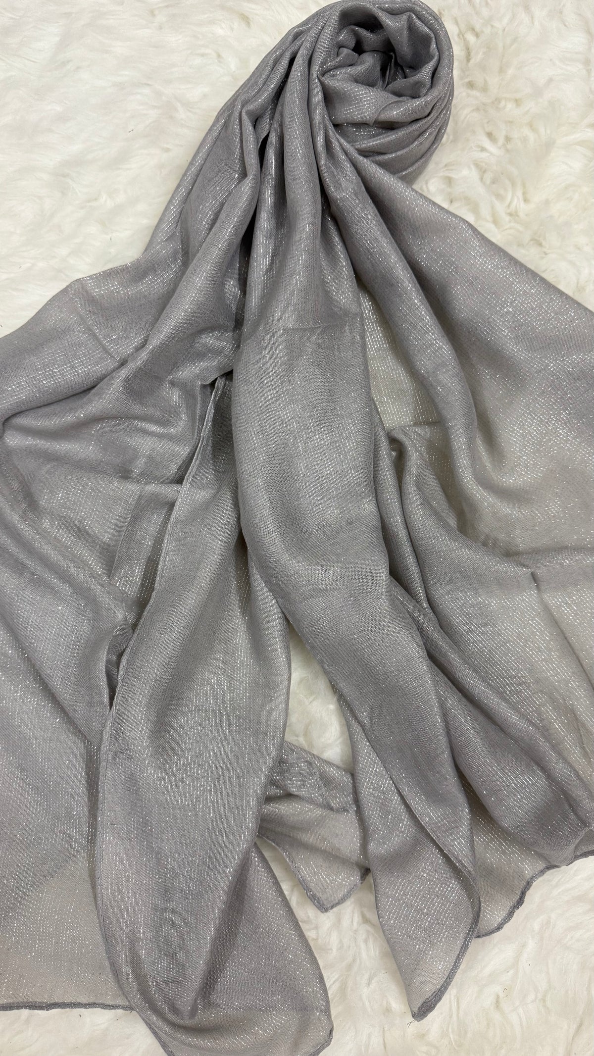 Lawn Zari Hijabs | Silver Grey