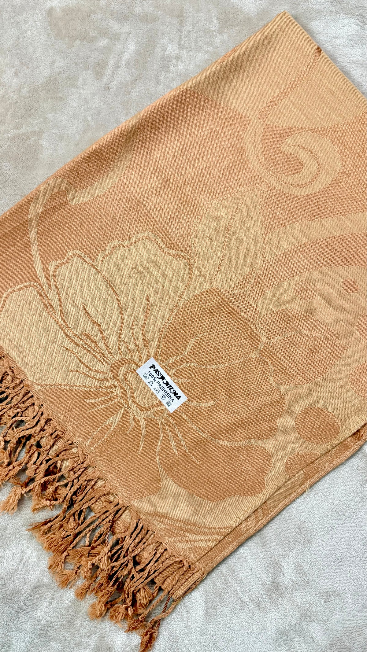 Floral Pashmina | Beige