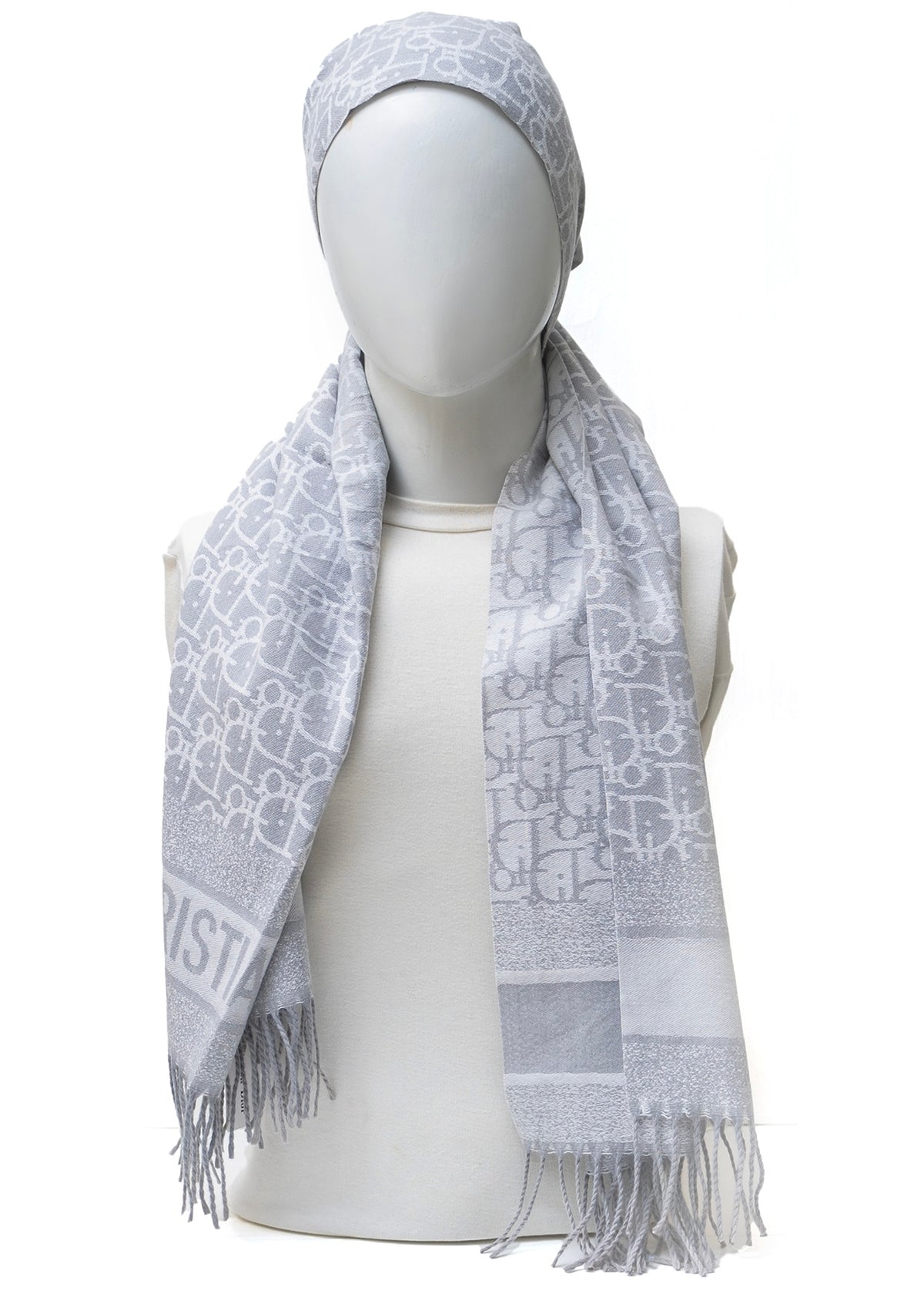 Branded Monogram Wool (Tagged)| Silver Mist Grey