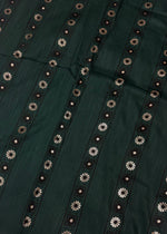 Lawn Block Print Hijab | Stripes | Dark Green