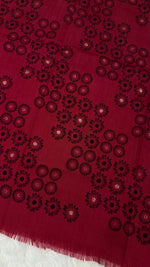 Lawn Block Print Hijab | Floral | Maroon