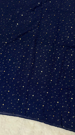 Lawn Foil Spread Hijab | Dark Blue