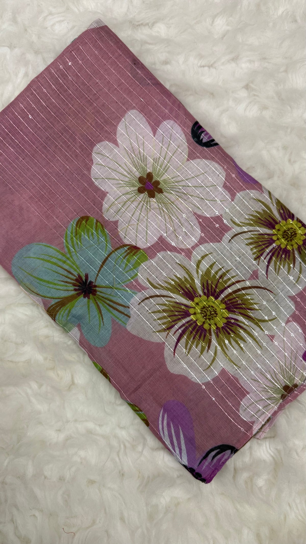 Sequins Bloom Pink | Lawn Printed Hijab with Sequins