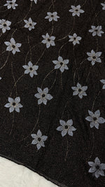 Threaded Lawn Floral Hijab | Floral | Classic Black