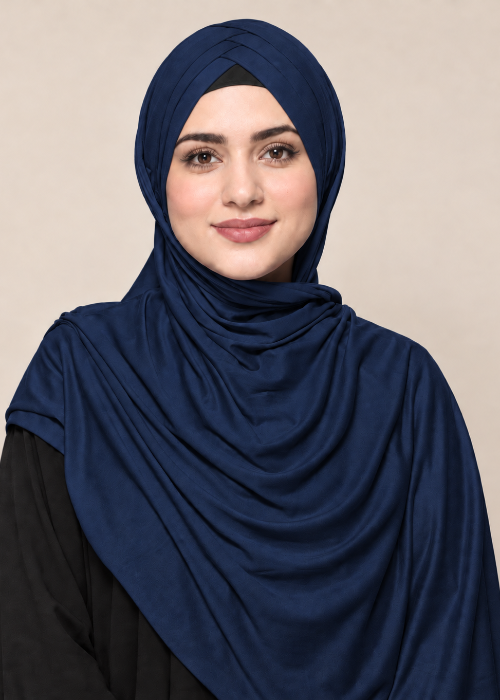 Criss Cross Bamboo Jersey Hijab | Navy