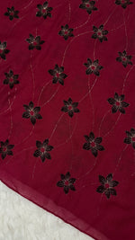 Threaded Lawn Floral Hijab | Floral | Fuchsia Pink