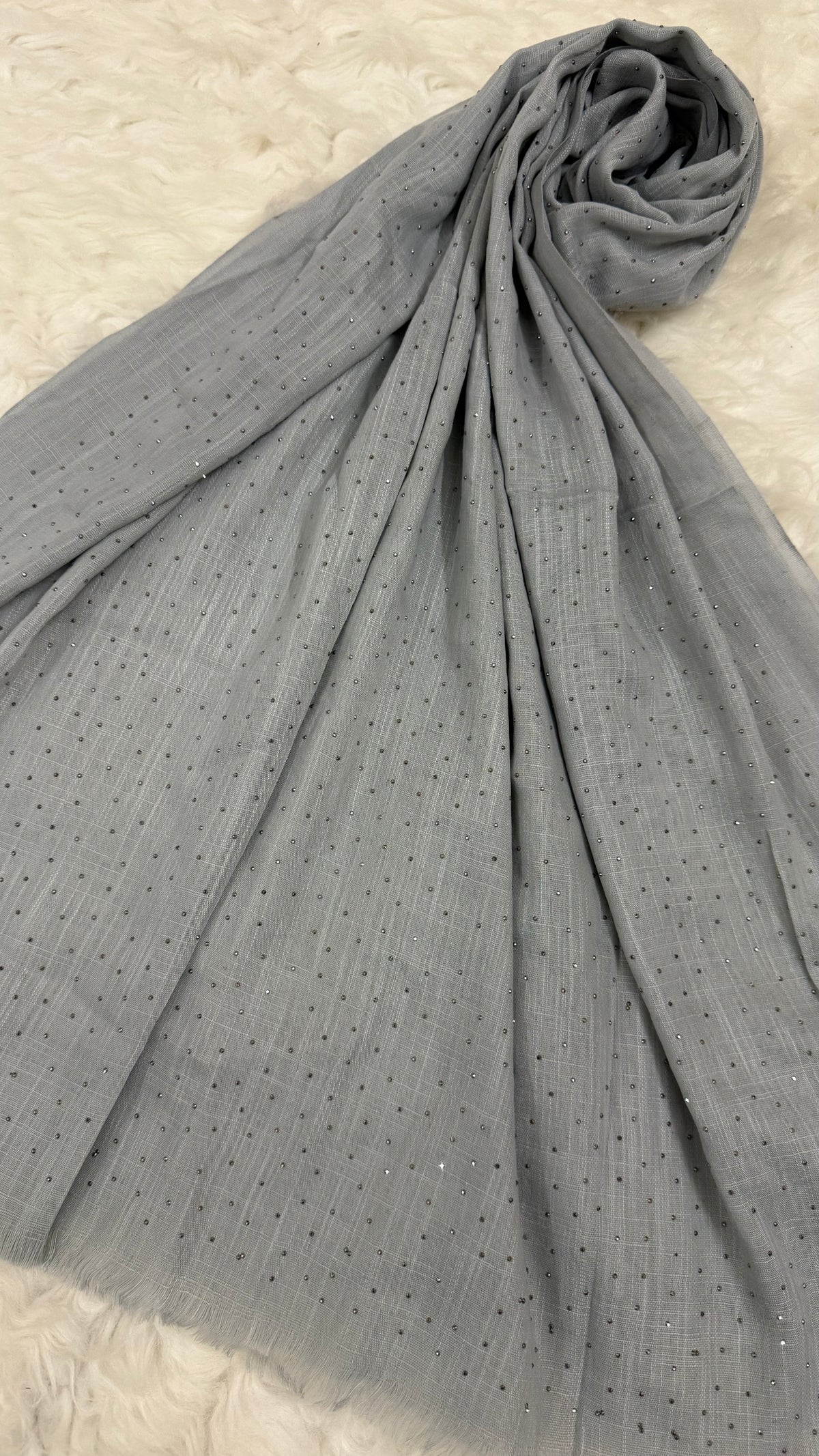 Lawn Dotted Stones Hijab | Grey