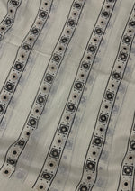 Lawn Block Print Hijab | Stripes | Cream White