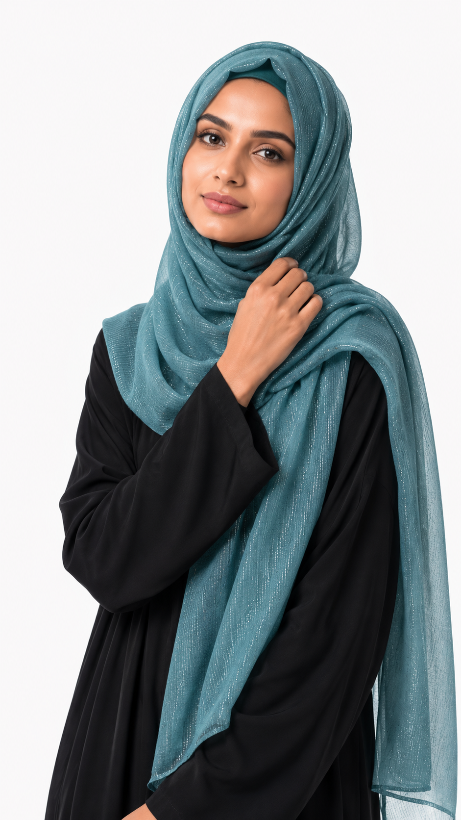Lawn Zari Hijabs | Dusty Aqua