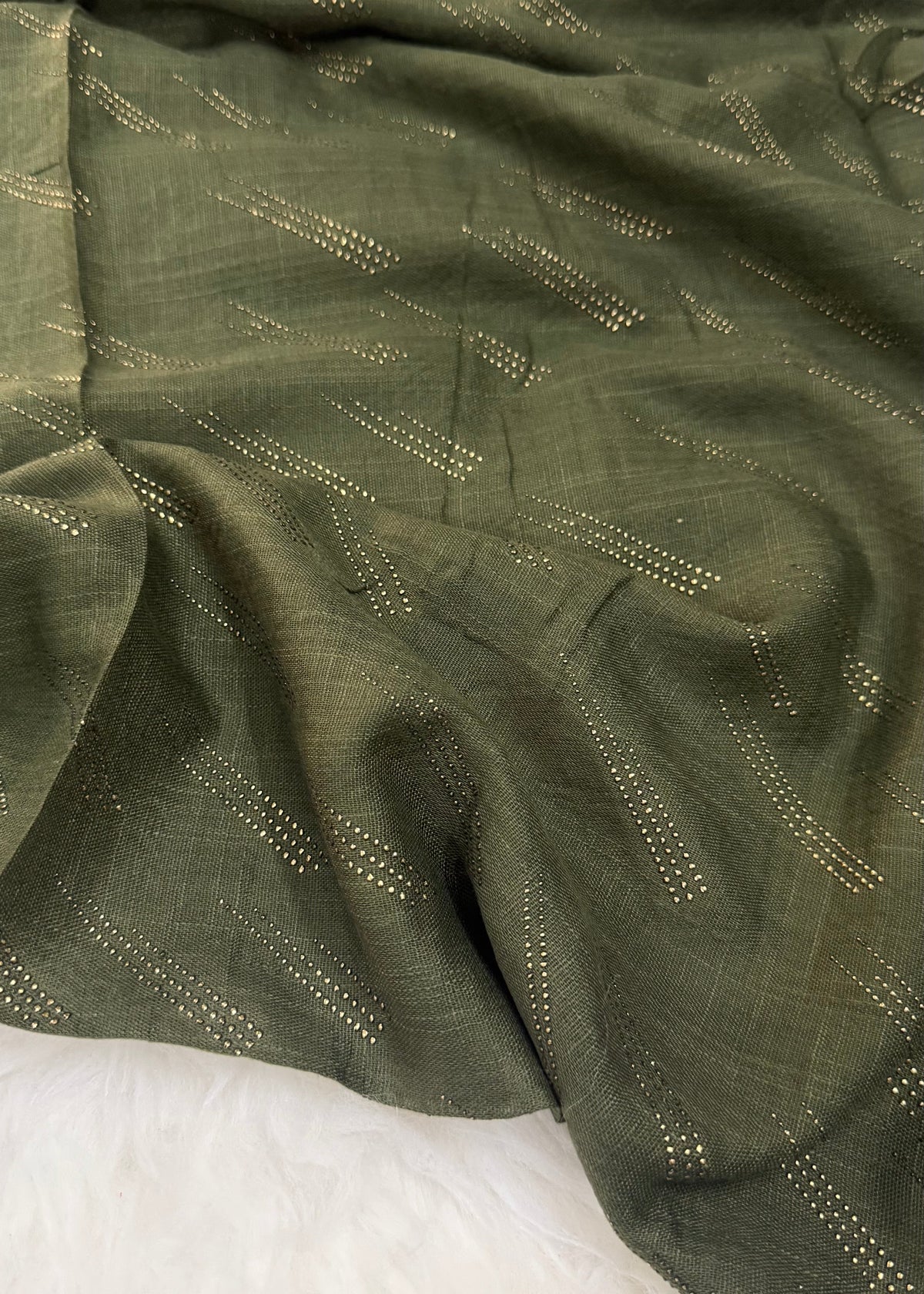 Lawn Zari Noor Hijab | Army Green