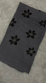 Threaded Lawn Floral Hijab | Floral | Graphite Grey