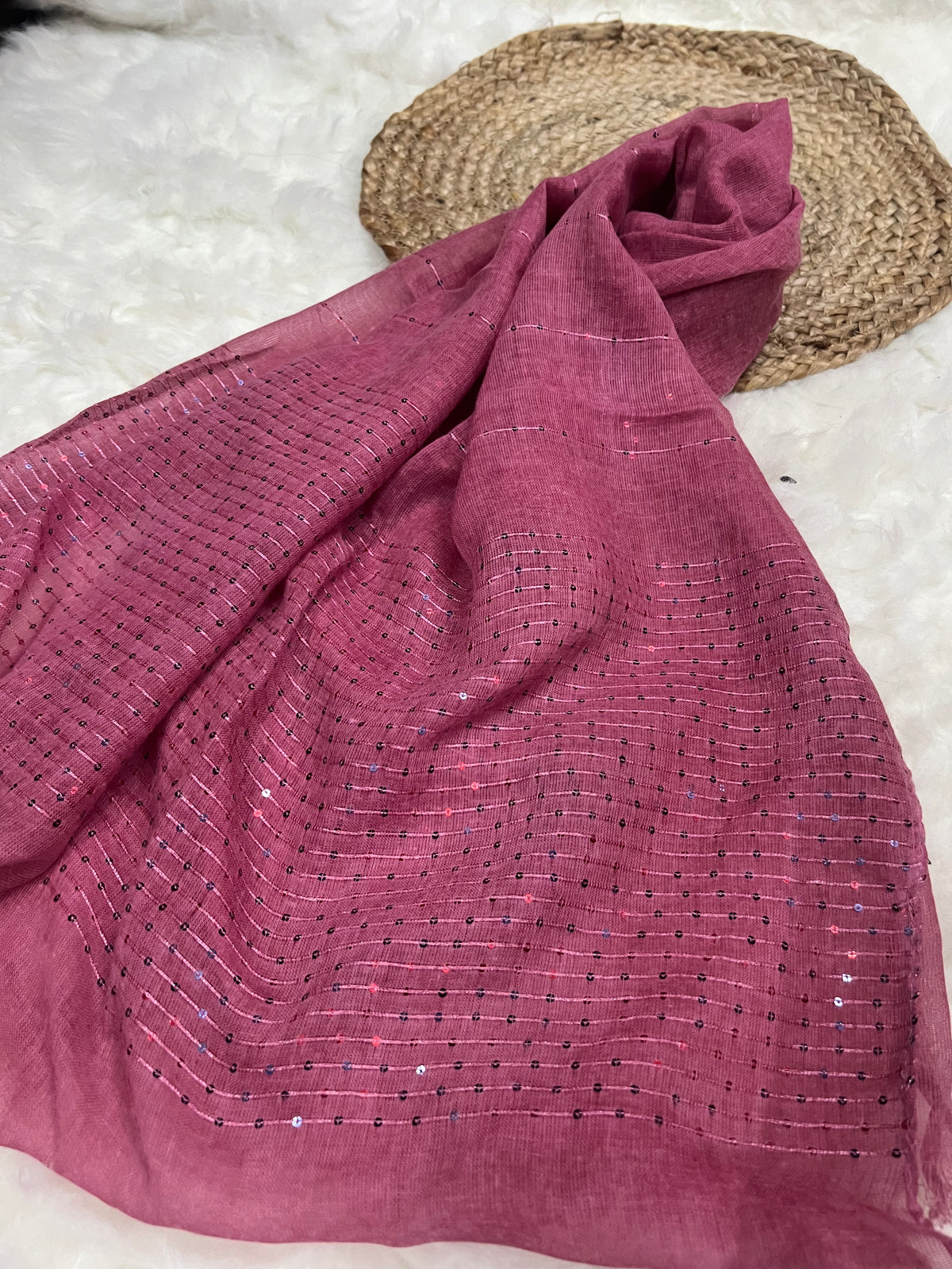 Hot Pink Sequins Border