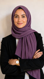 Soft Crinkle Lawn Hijab with Borders | Lilac