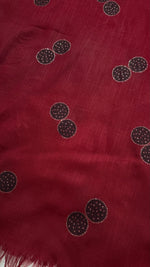Lawn Block Print Hijab | Shinny Circles | Maroon