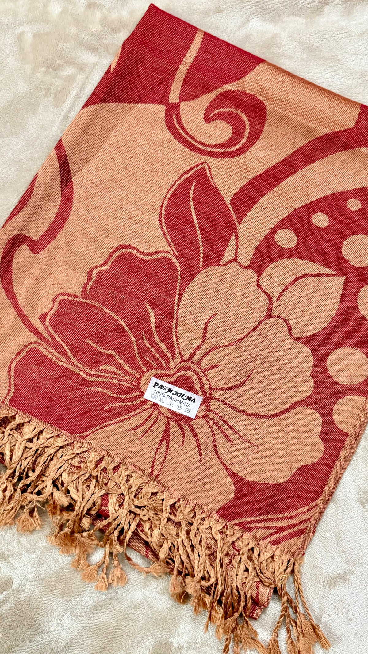 Floral Pashmina | Red