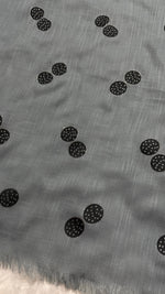 Lawn Block Print Hijab | Shinny Circles | Grey