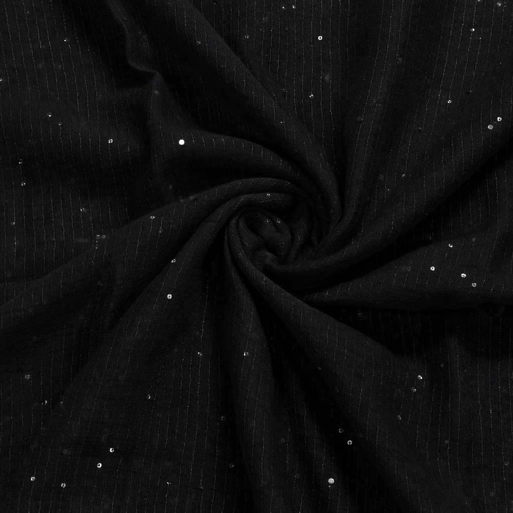 Lawn Full Sequins Hijab | Black