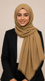 Lawn Dotted Stones Hijab | Caramel