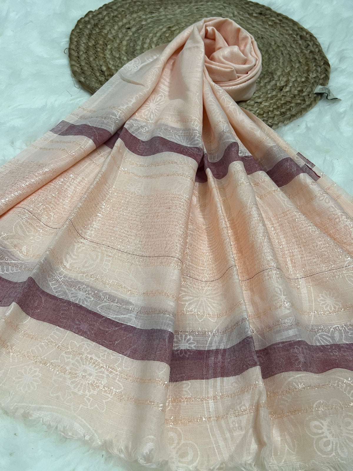 Turkish Floral Shimmer - Peach Fizz