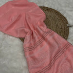 Textured Metallic Stripe - Soft Pink