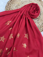 Starry Shine Hijab –Brick Red