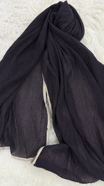 Soft Crinkle Lawn Hijab with Borders | Dark Mauve