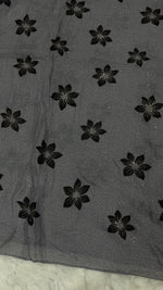 Threaded Lawn Floral Hijab | Floral | Graphite Grey