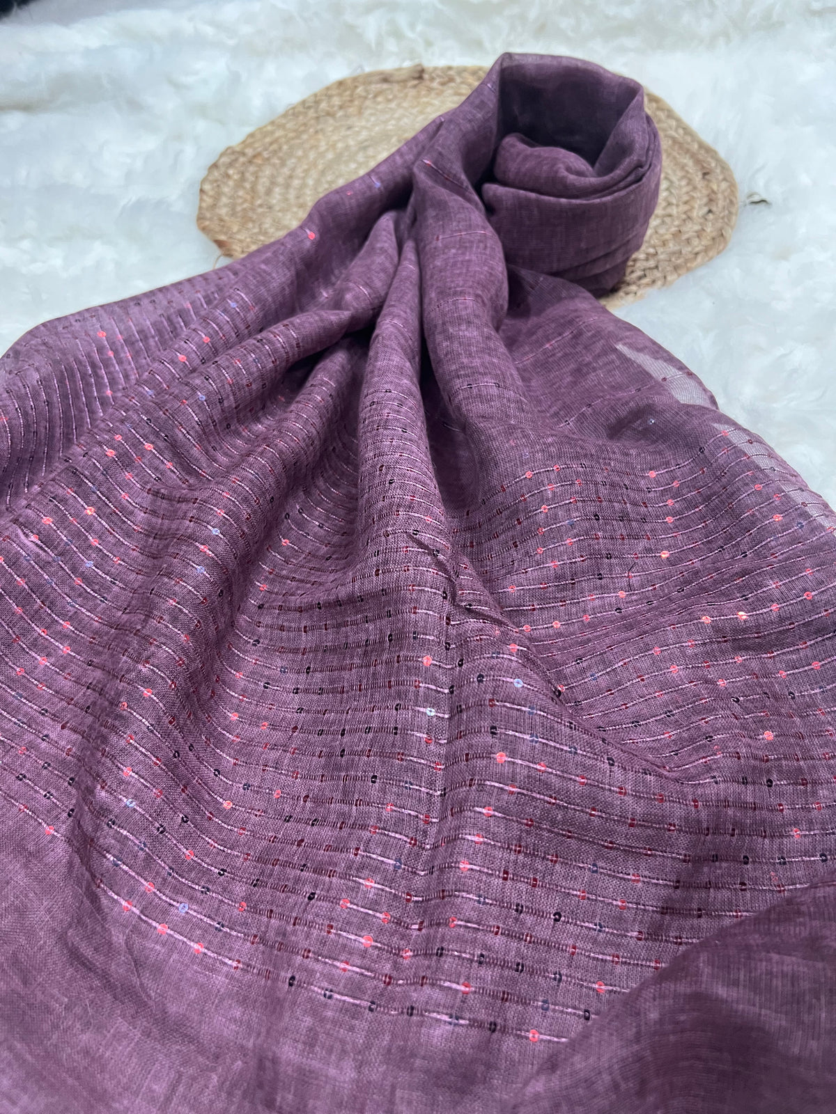Purple Sequins Border