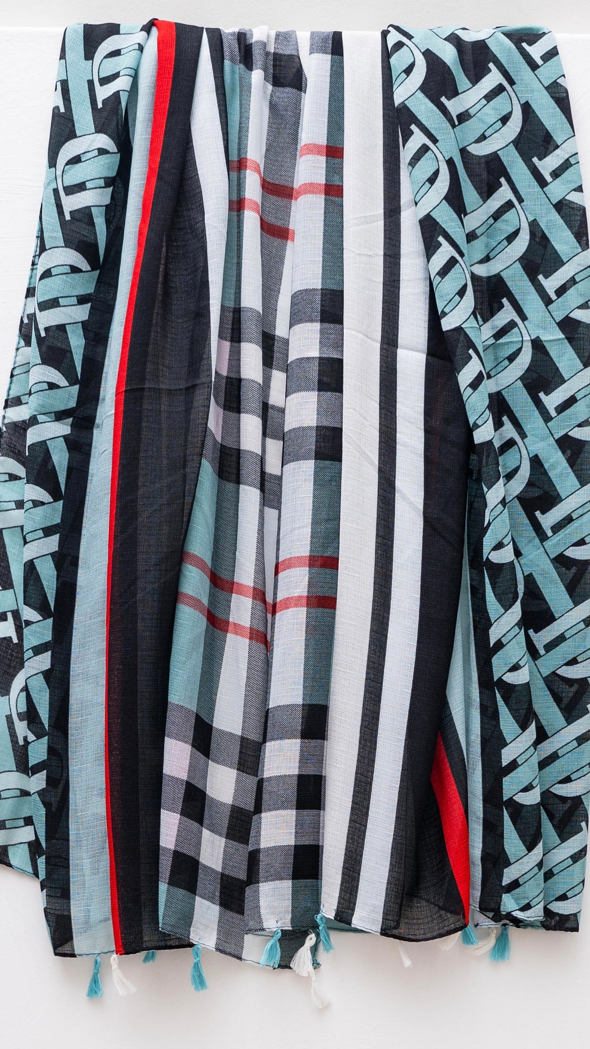 Bold Monogram Checks | Aqua Mist