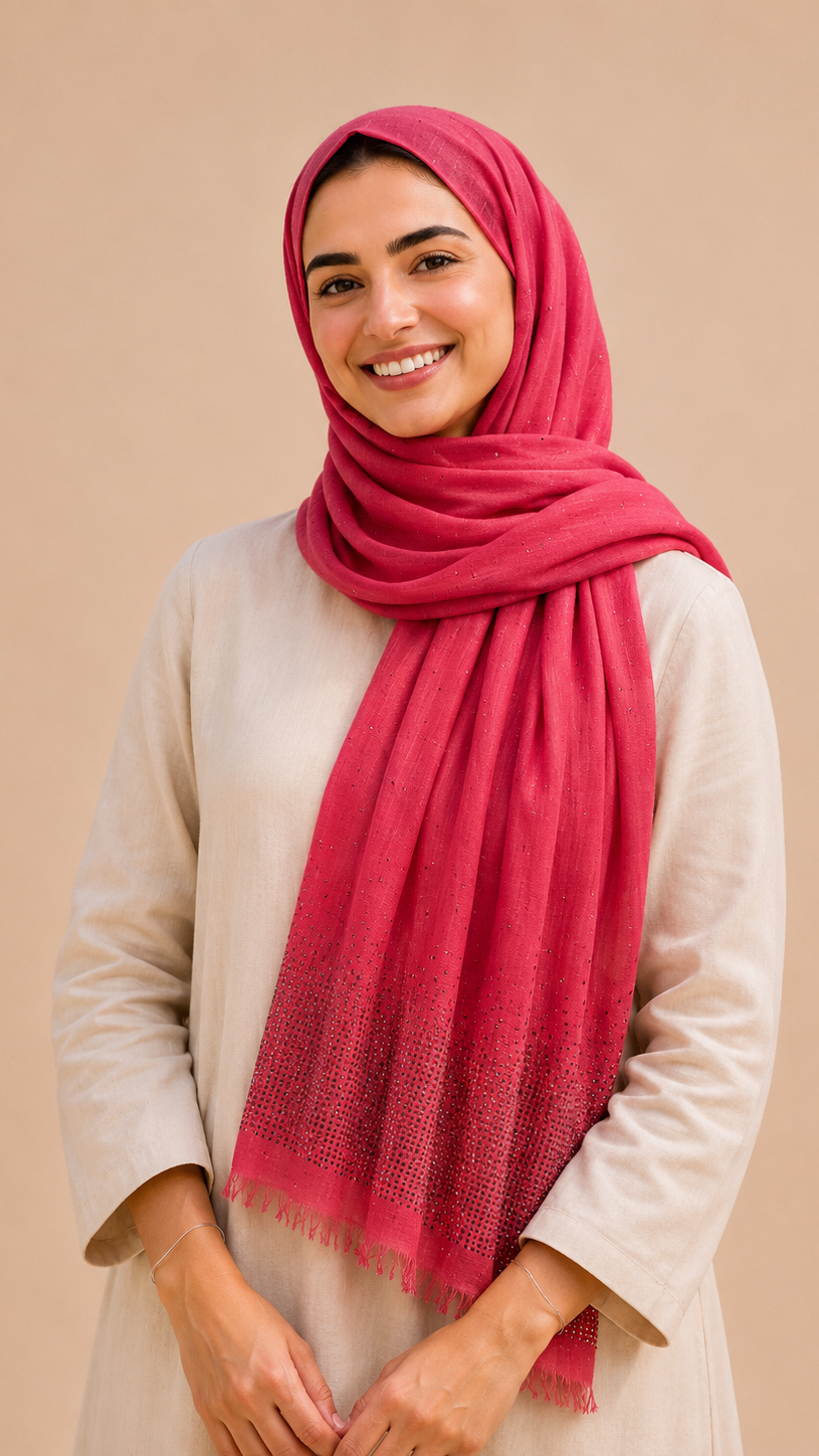 Lawn Stone Drop Hijab | Bubble pink