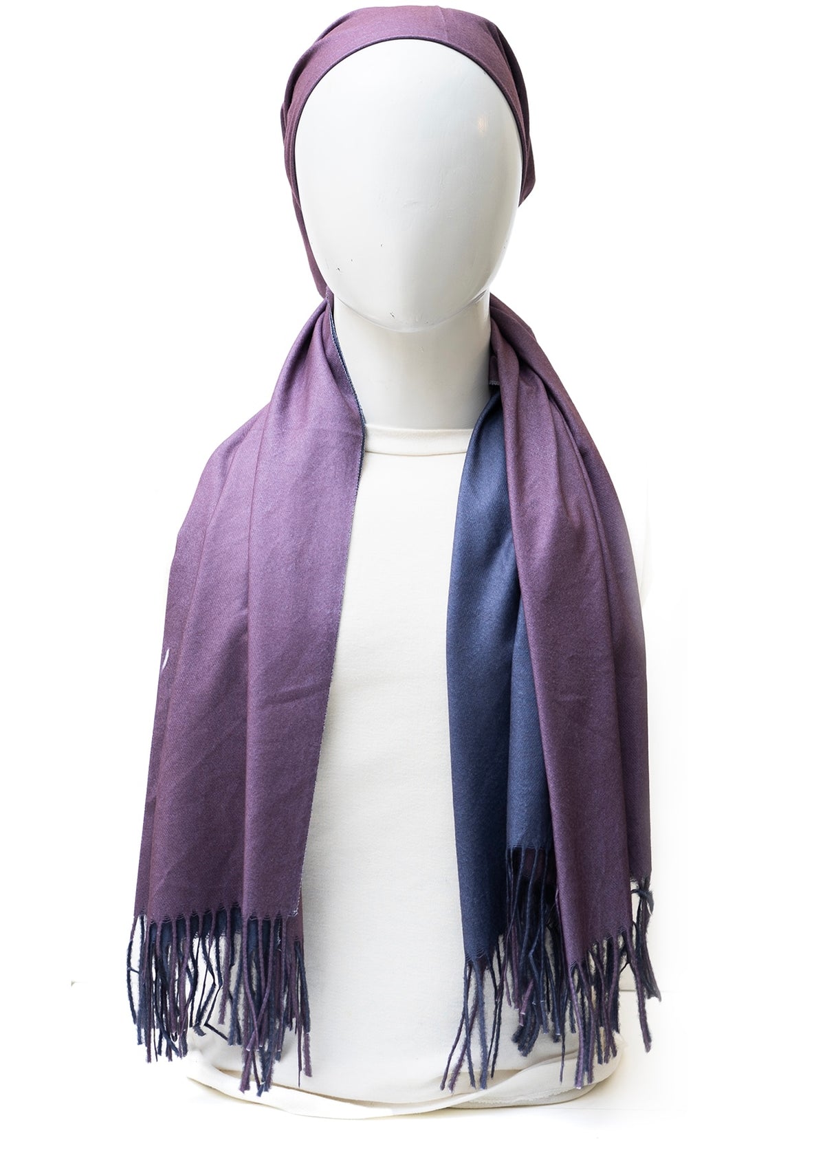 Twin Tone Wool | Dusky Mauve × Deep Navy