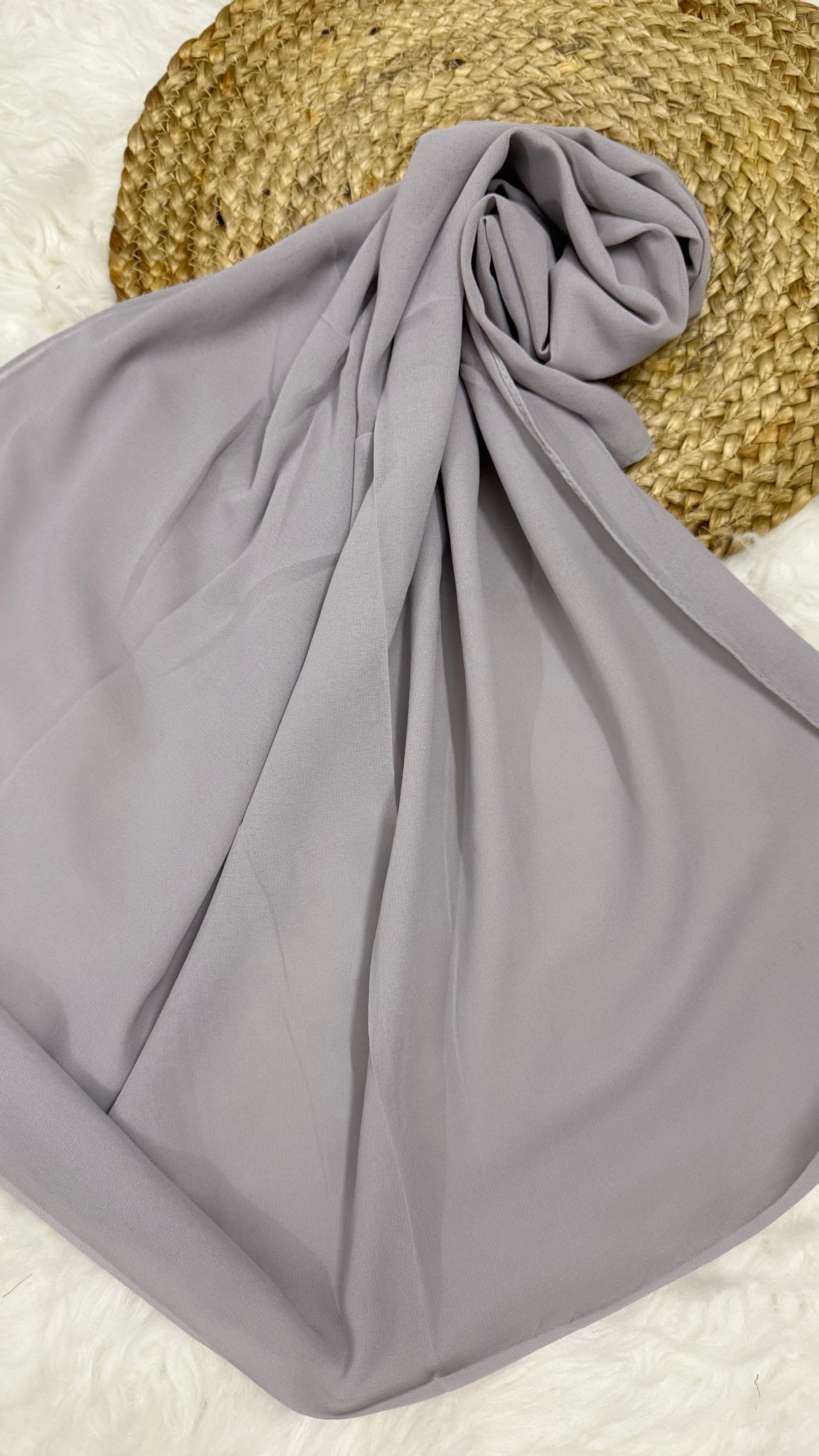 Imported Georgette | Mauve Grey