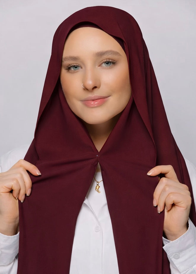 Instant Magnet Hijab | Maroon