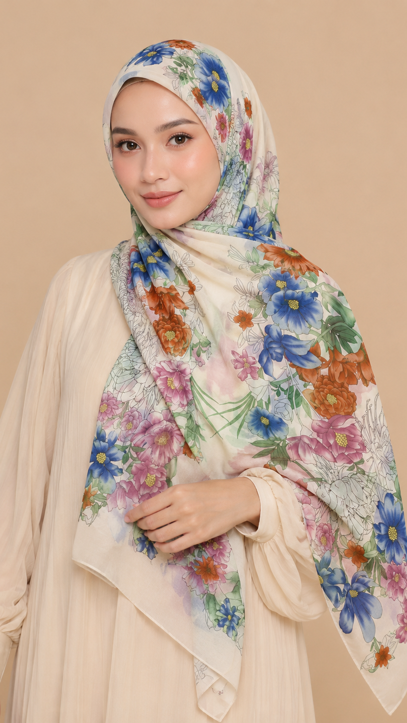 Pastel Garden | Lawn Printed Hijab