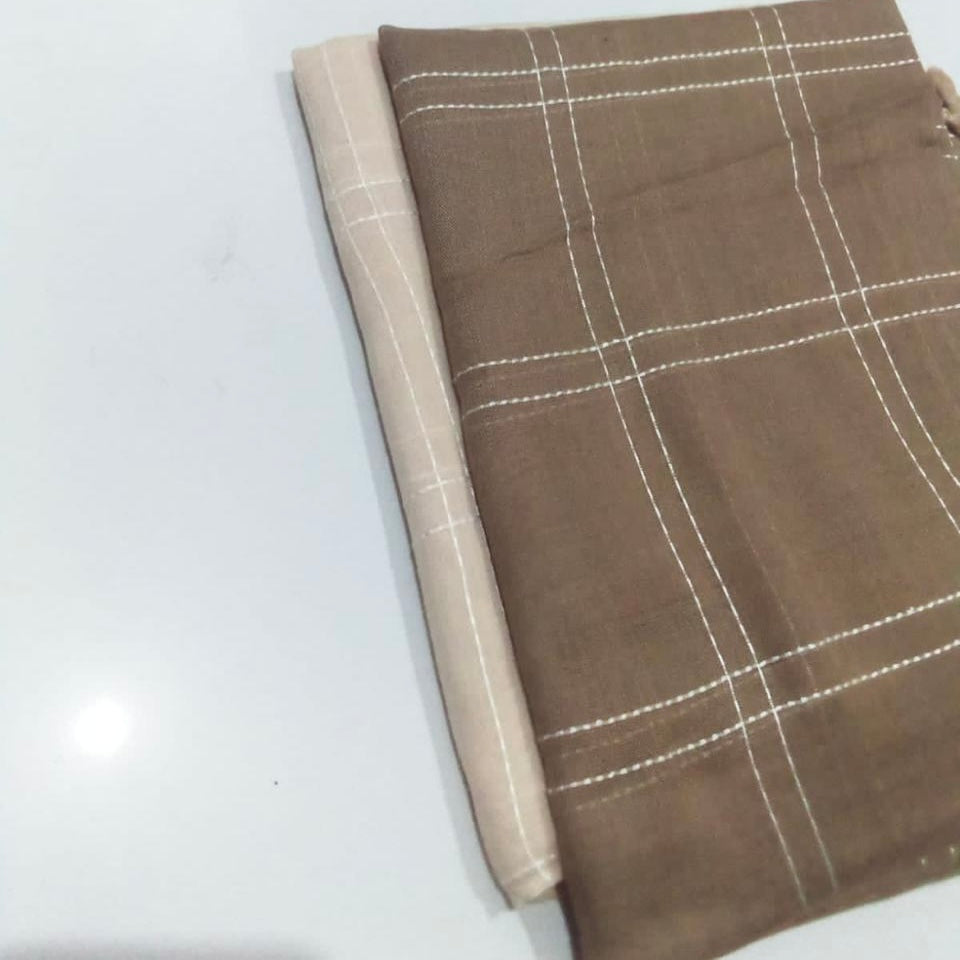 Grid Solids - Light Brown