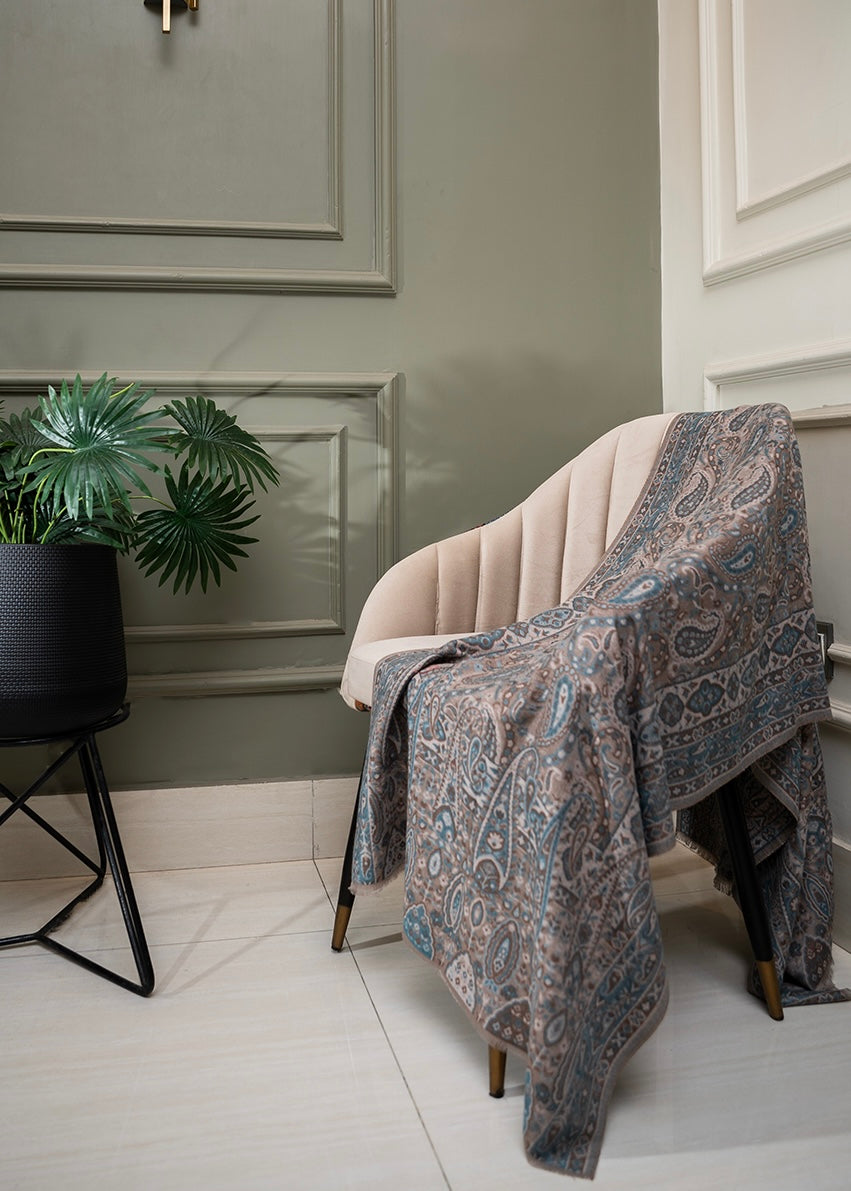 Vintage Loom | Dusty Teal Grey Paisley