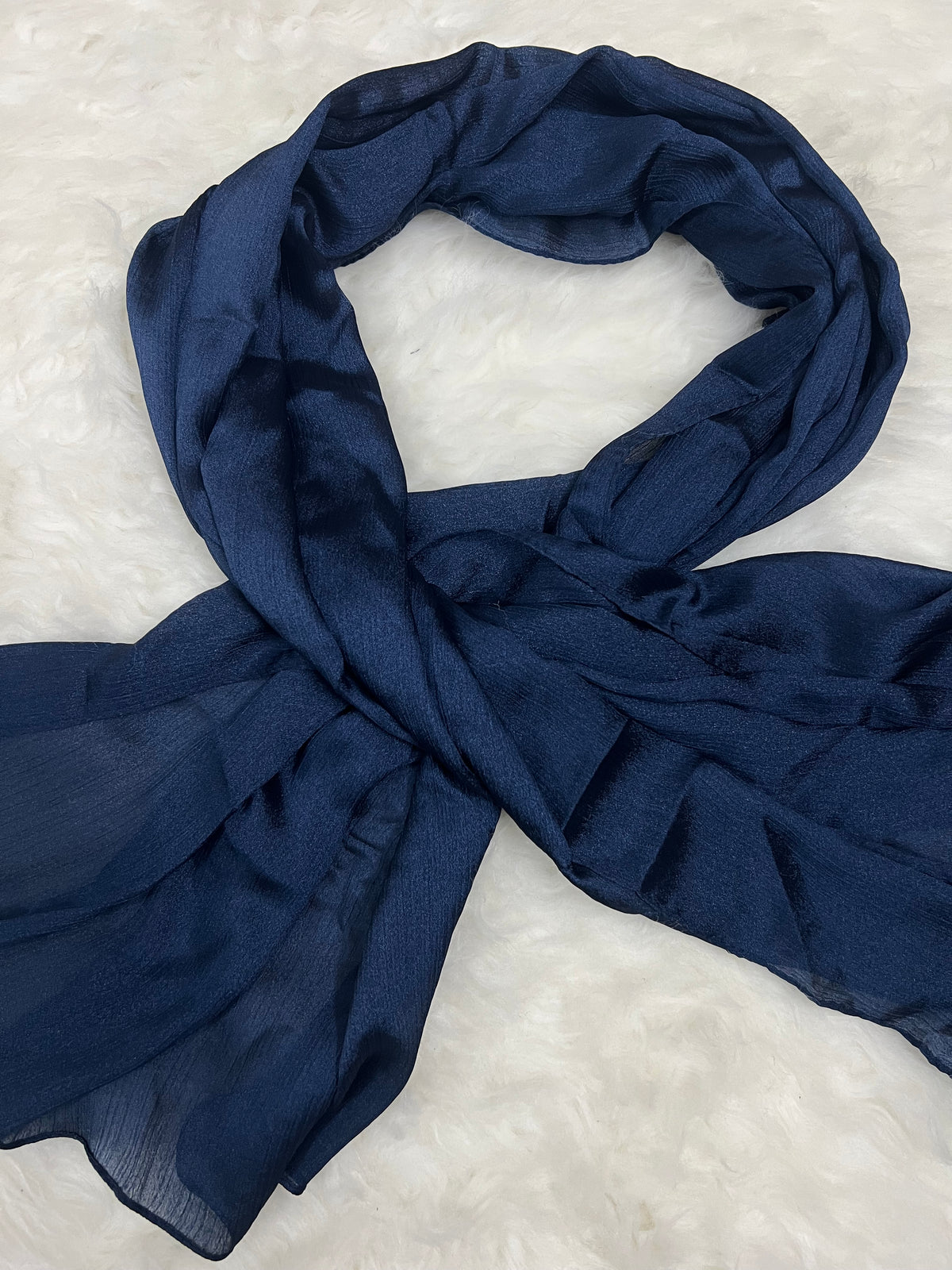 Luxe Crinkle Silk - Navy Blue