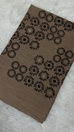 Lawn Block Print Hijab | Floral | Mocha Brown