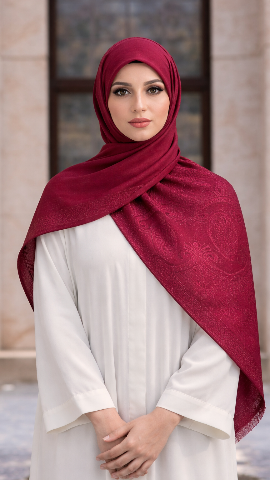 Royale Lawn Jacquard | Deep Wine