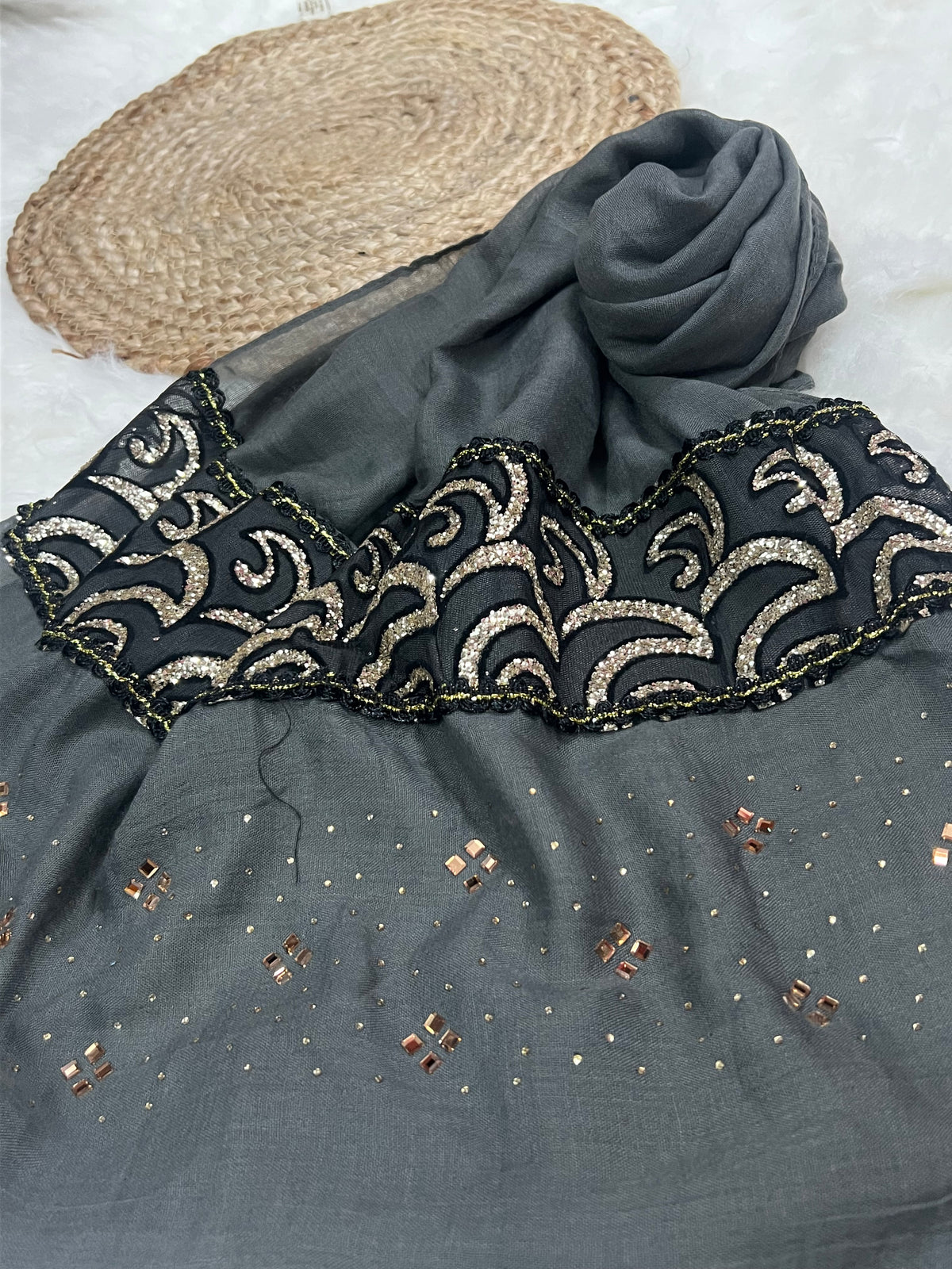Luxe Embellished - Charcoal Grey