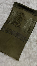Lawn Jacquard Border | Olive Green