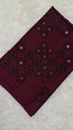 Lawn Block Print Hijab | Floral | Plum Wine
