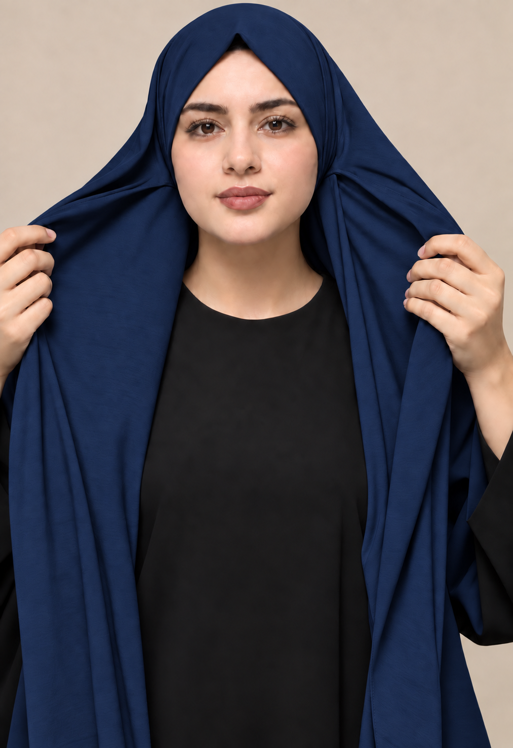 Tie-Back Bamboo Jersey Hijab | Dark Blue