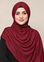 Criss Cross Bamboo Jersey Hijab | Maroon