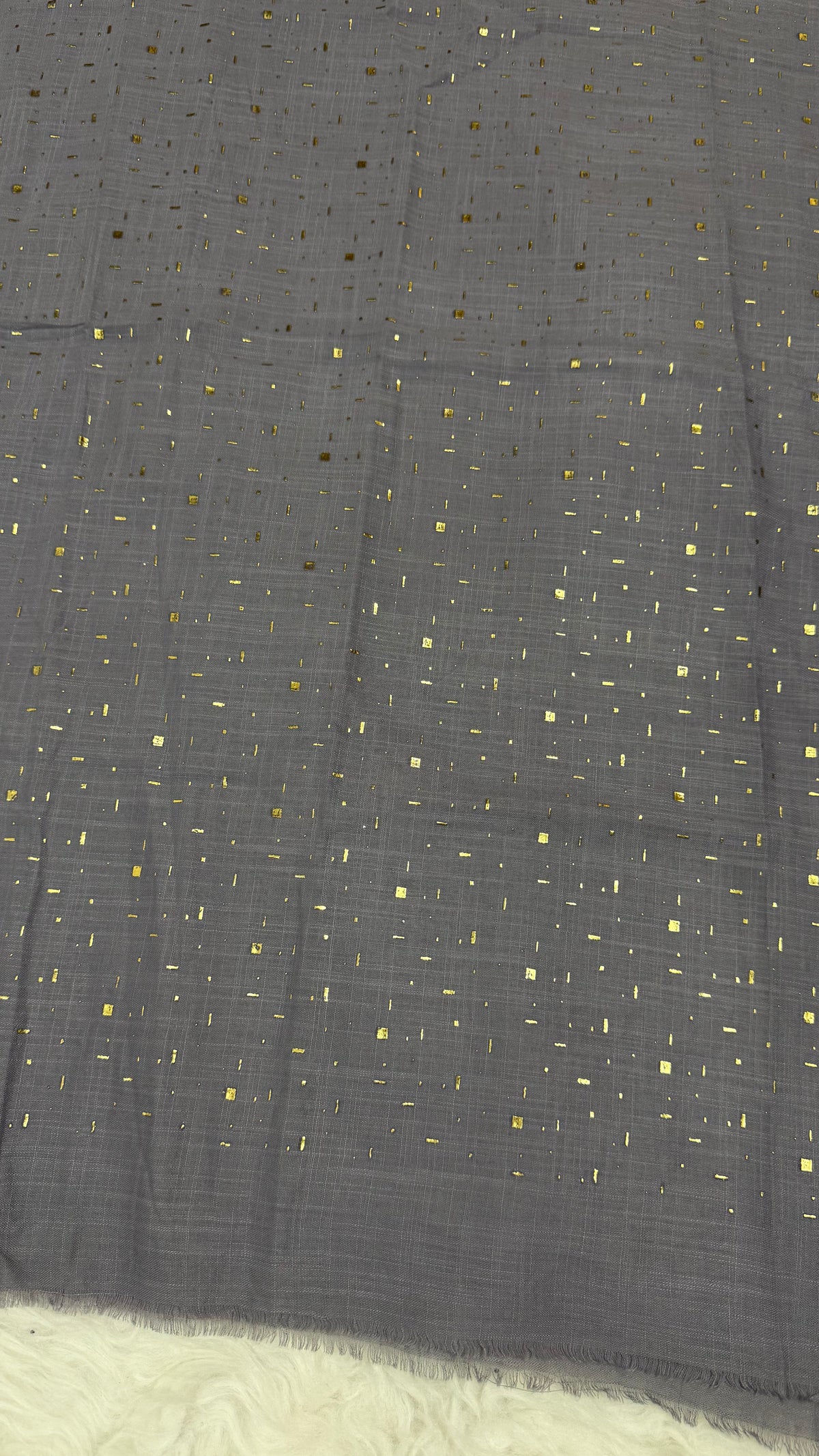 Lawn Foil Spread Hijab | Dark Grey