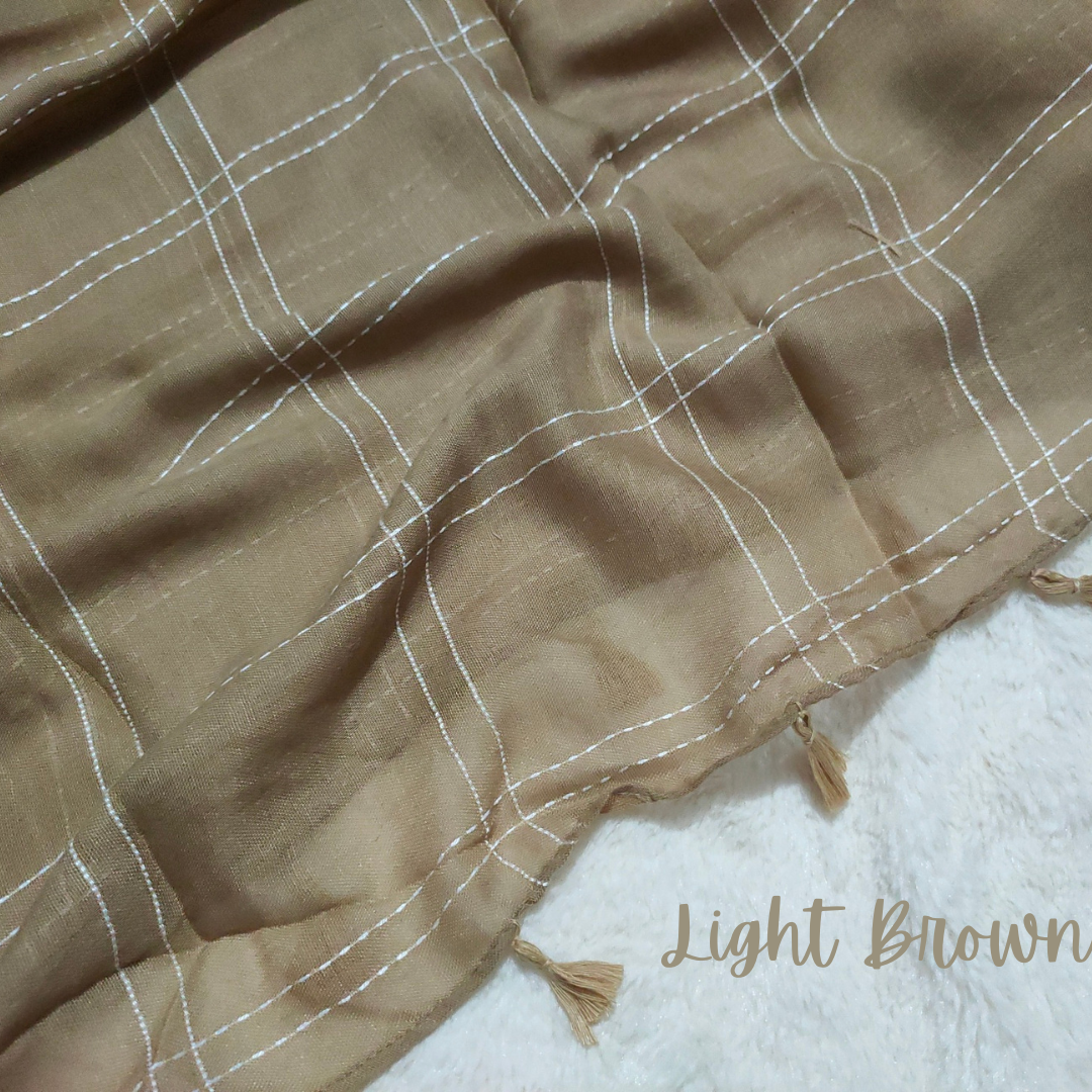 Grid Solids - Light Brown