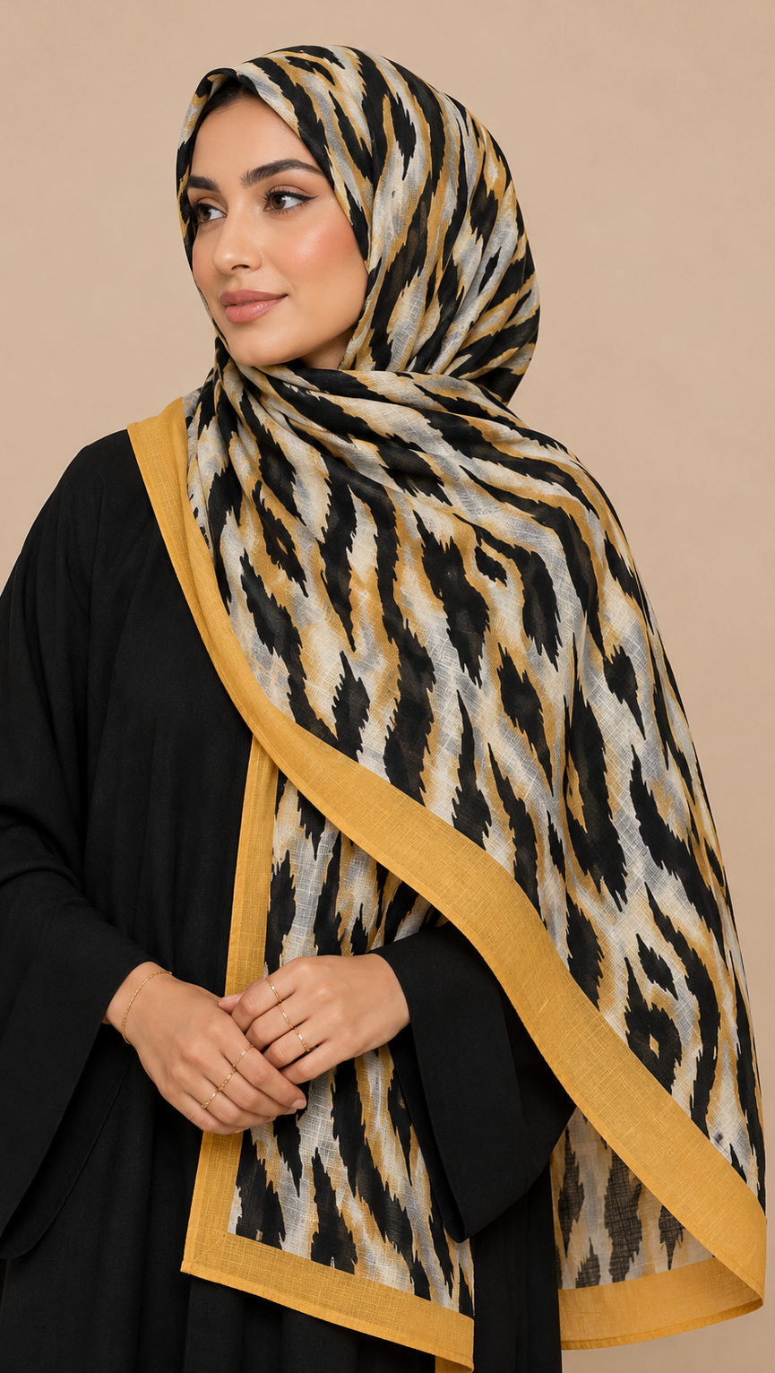 Safari Mustard Gold | Lawn Printed Hijab